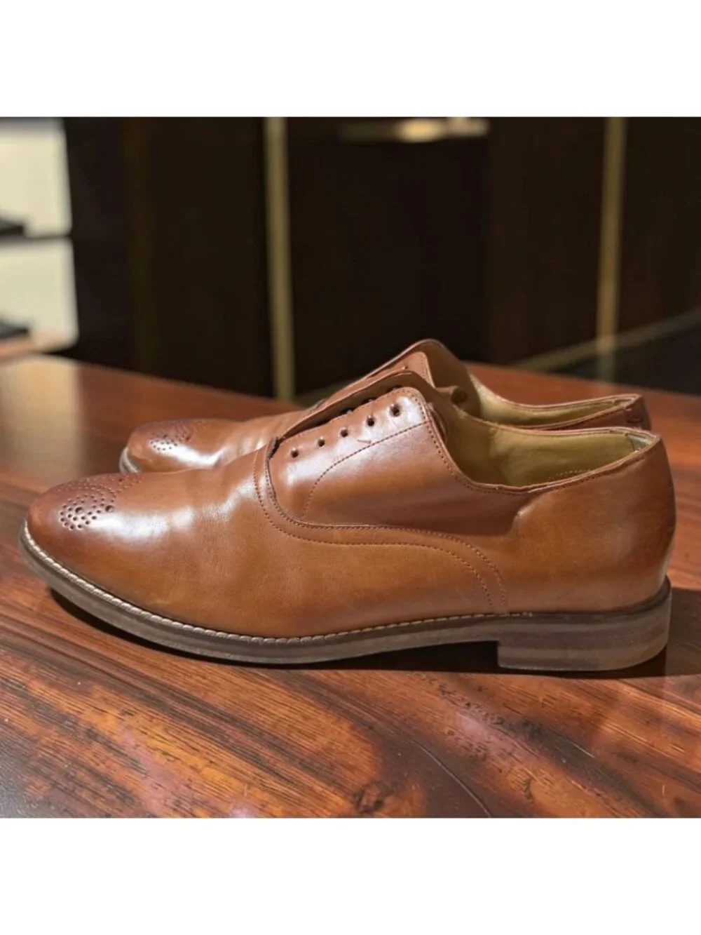 Cole Haan Kennedy Grand Medallion Men's Oxford Brown Leather Shoes Size 8 M
